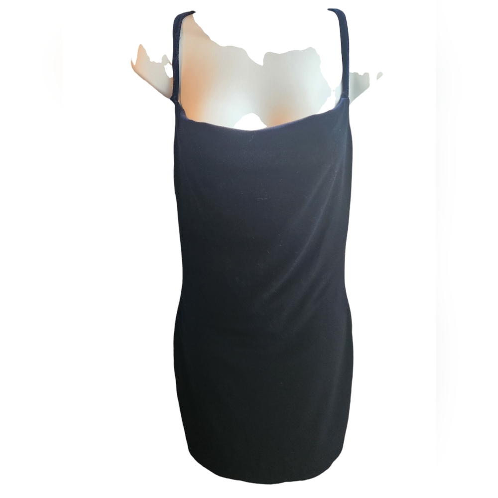 Lulus Navy Blue Velvet Lace Back Dress Size M